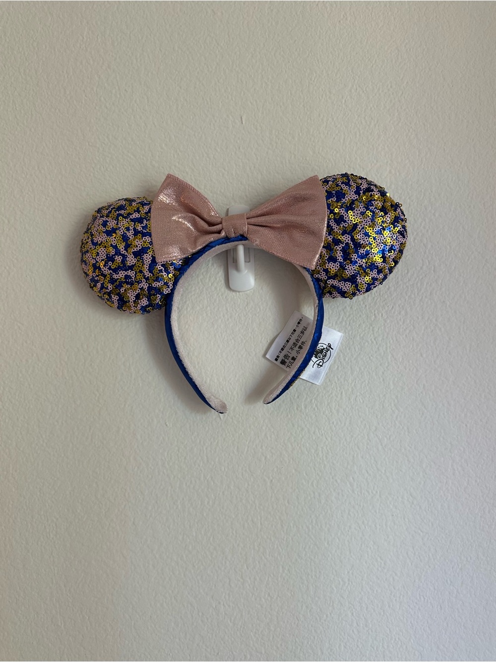 Disneyland Resort Sequin Minnie Ears Headband with Pink Bow